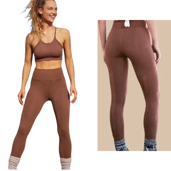 NEW Free People Good Karma Leggings + Happiness Runs Crop Top Set - Picture 12 of 17